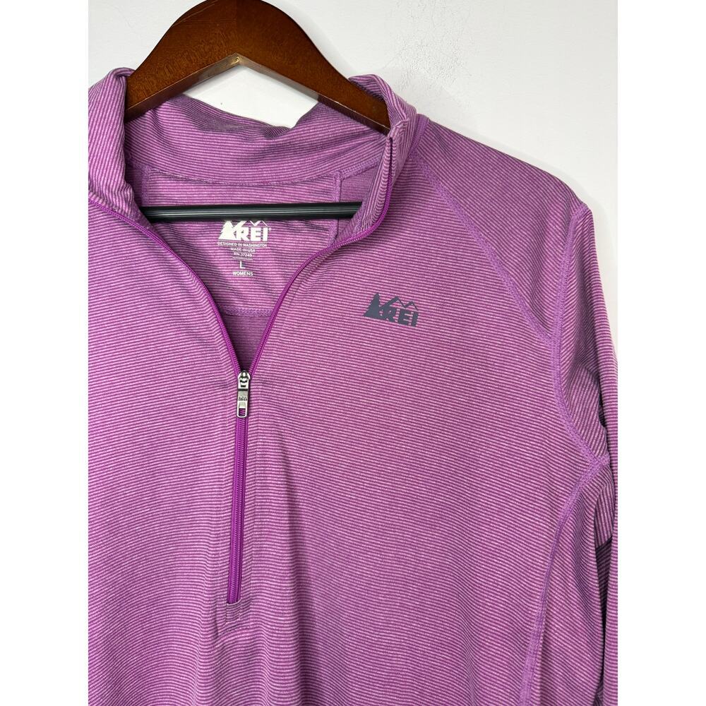 REI Midweight Base Layer Half-Zip Top pullover in a plum color Size Large - Picture 2 of 5